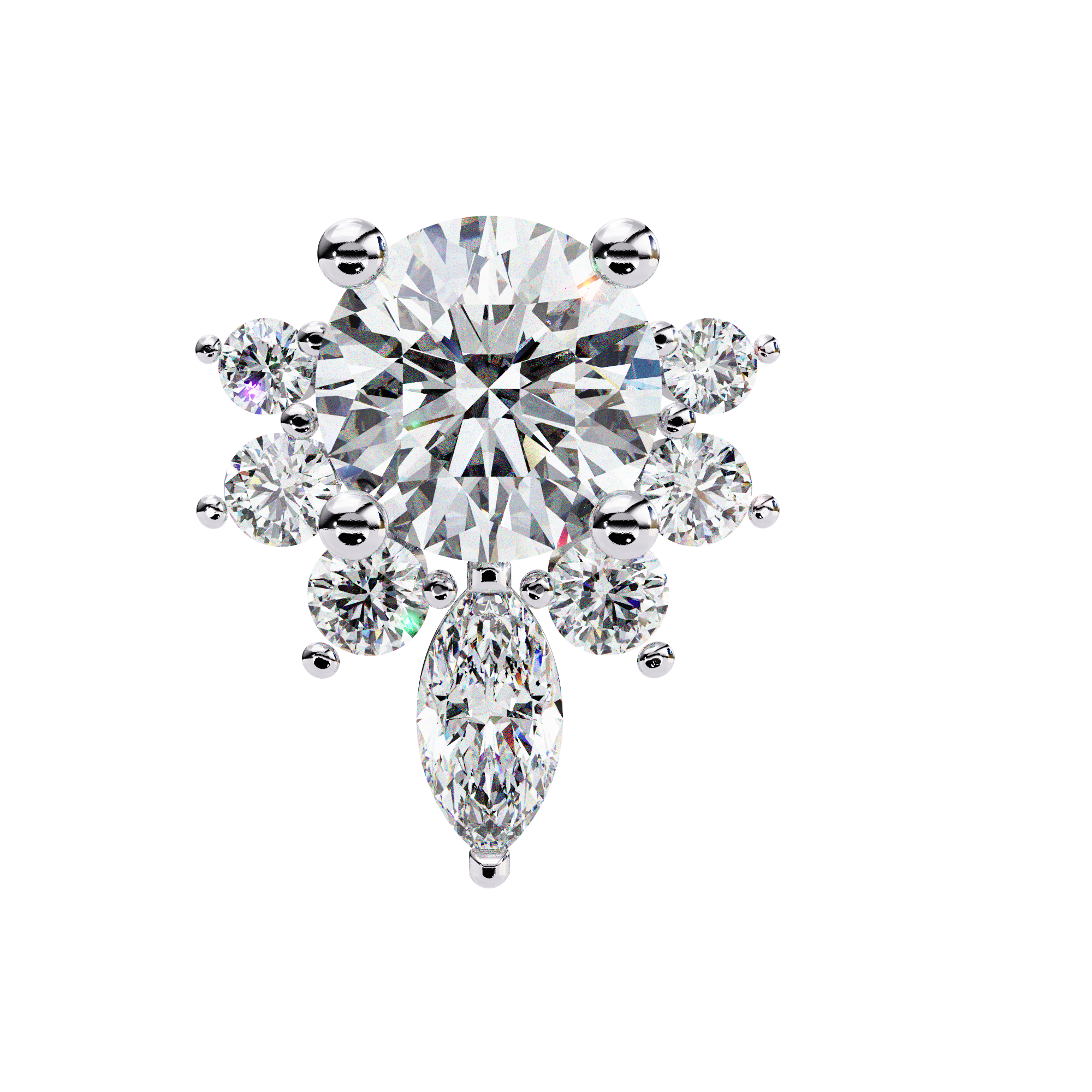 0.68ct Starburst Diamond Stud Earrings – Solitairekart